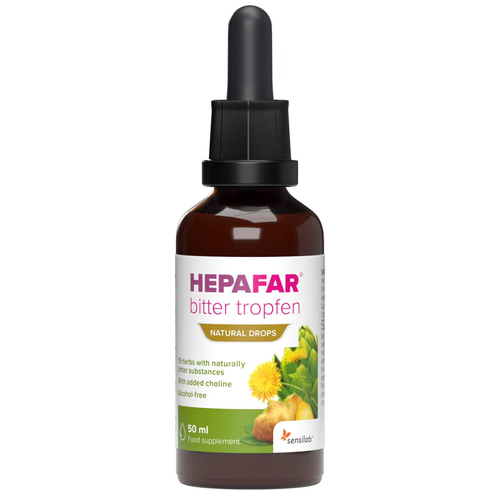 Hepafar Bitter Drops 50 ml, 15 Herbs, Natural Digestive Bitters