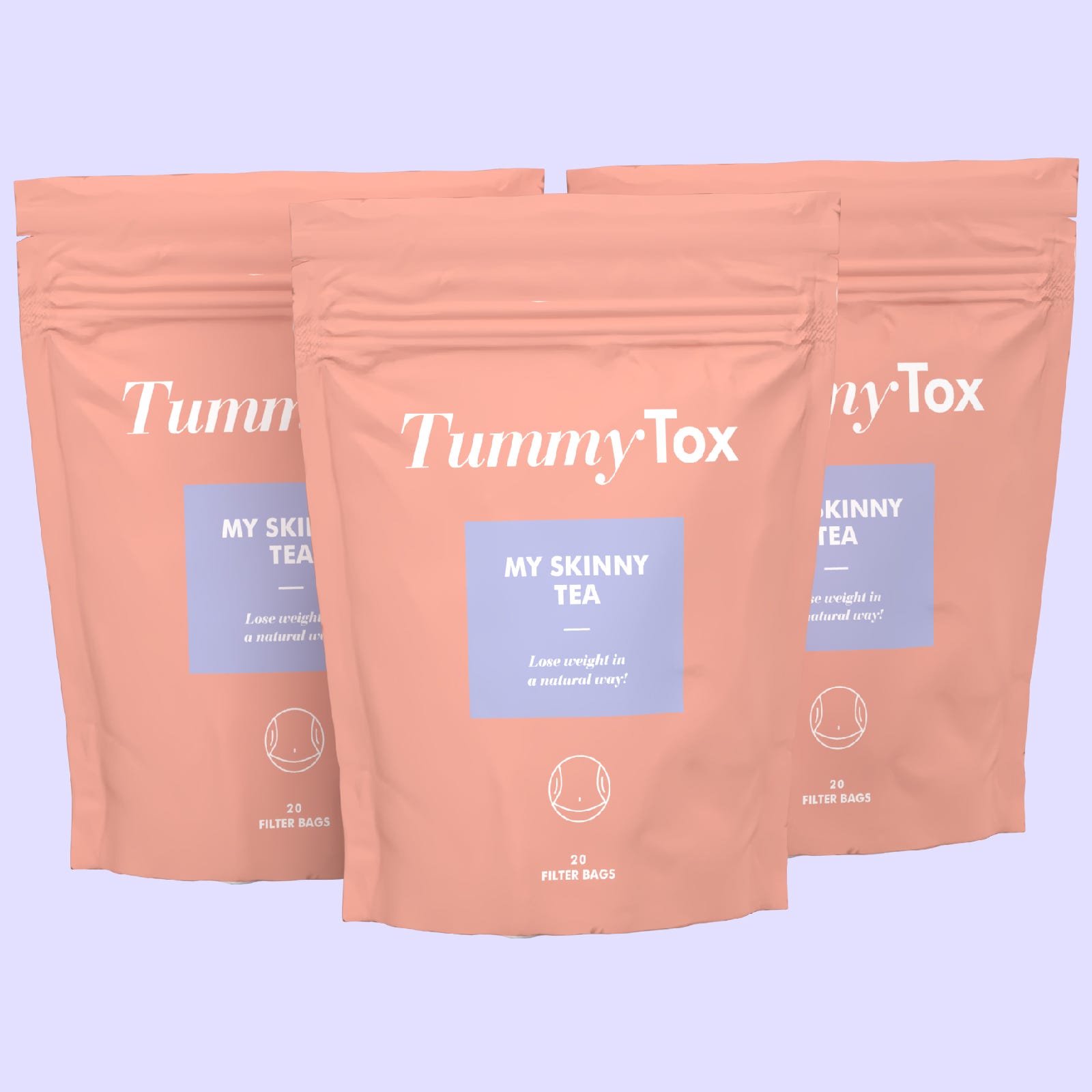 Tummy Tox Skinny Me Tea - chá para perda de peso, 3x 20 saquinhos.