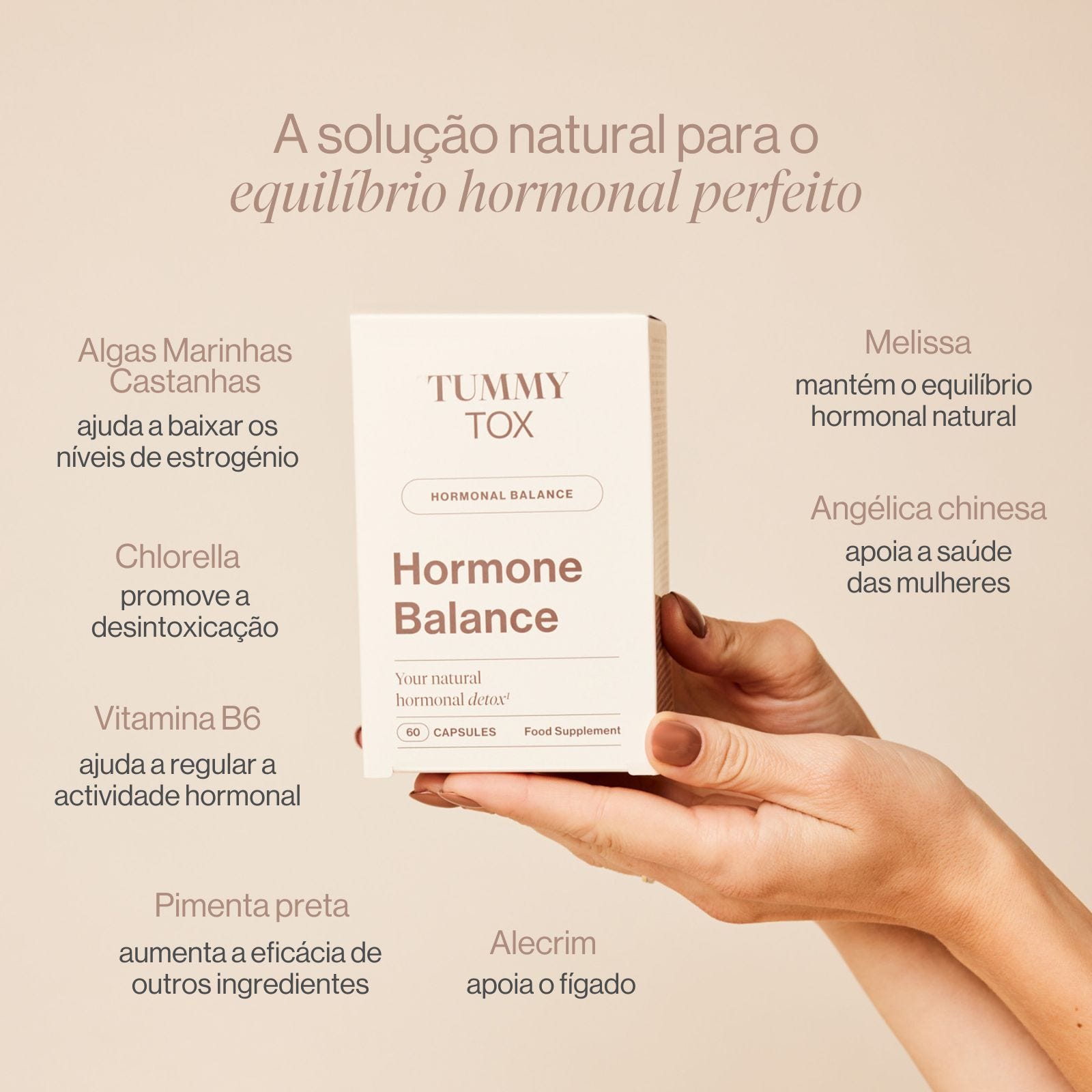 Hormone Balance: Cápsulas para desintoxicação hormonal - 3 caixas.