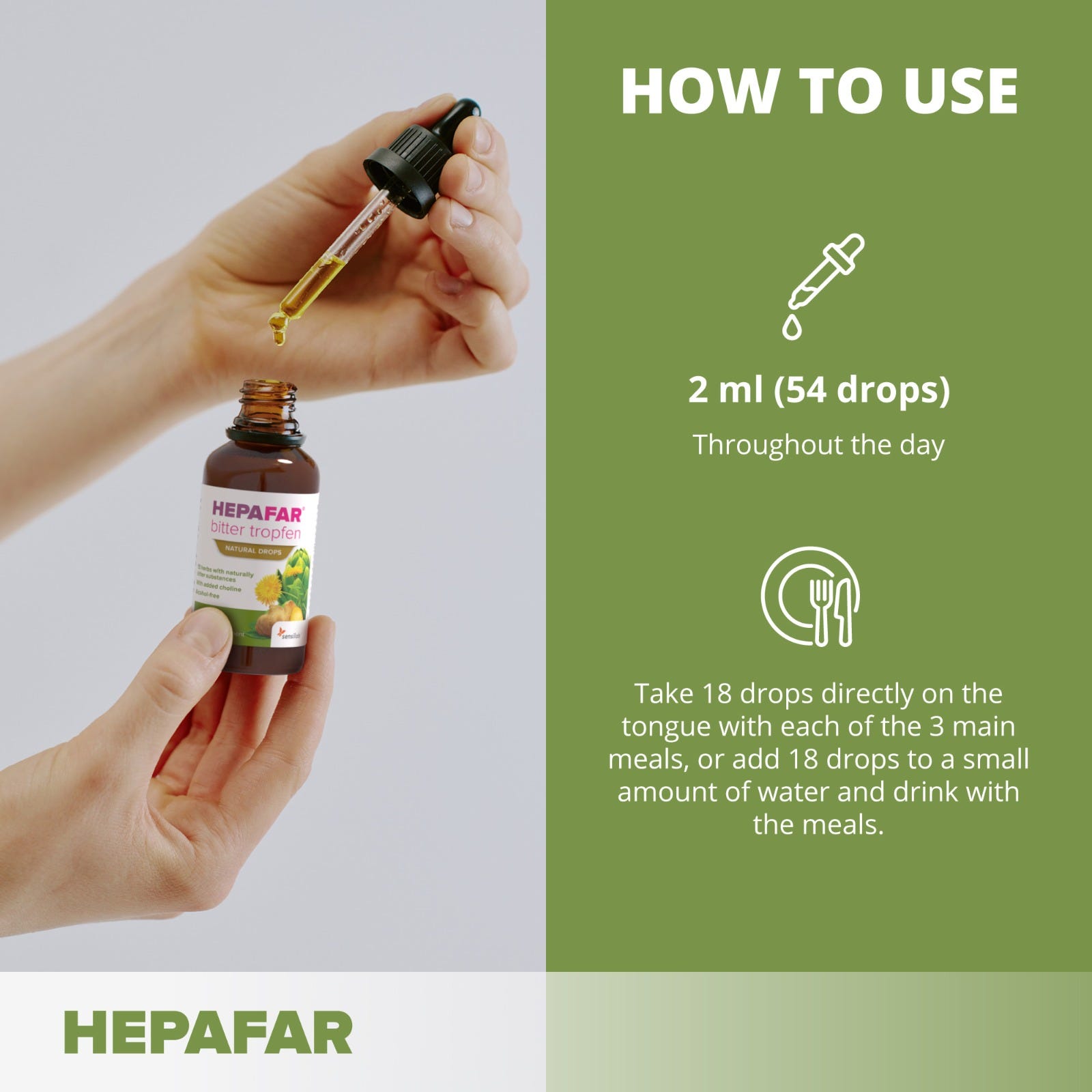 Hepafar Bitter Drops 50 ml, 15 Herbs, Natural Digestive Bitters