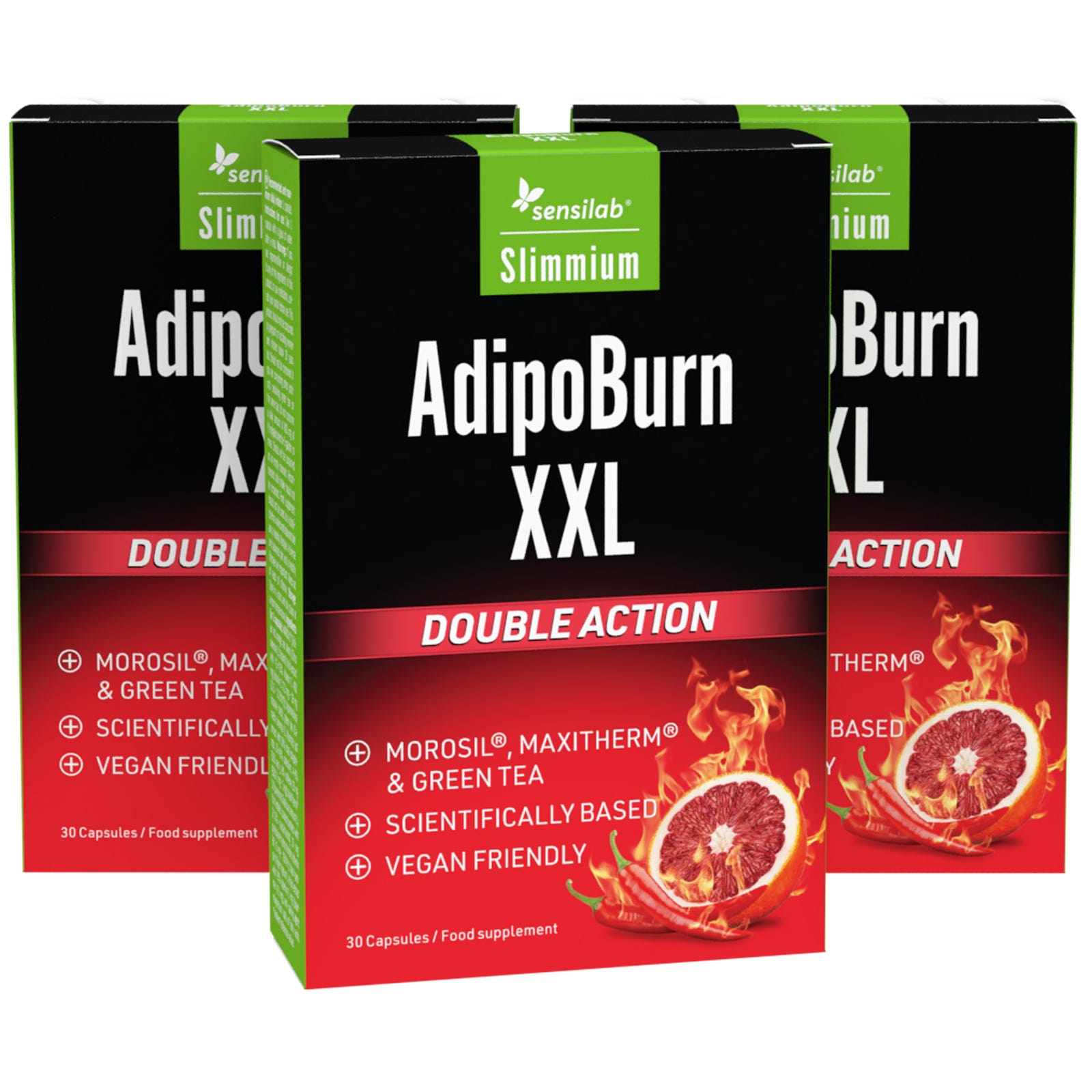 AdipoBurn XXL 3 cutii | Scapa de burta |  Formulă cu 30% mai puternică | Program de 2 luni | 60 capsule | SlimJOY