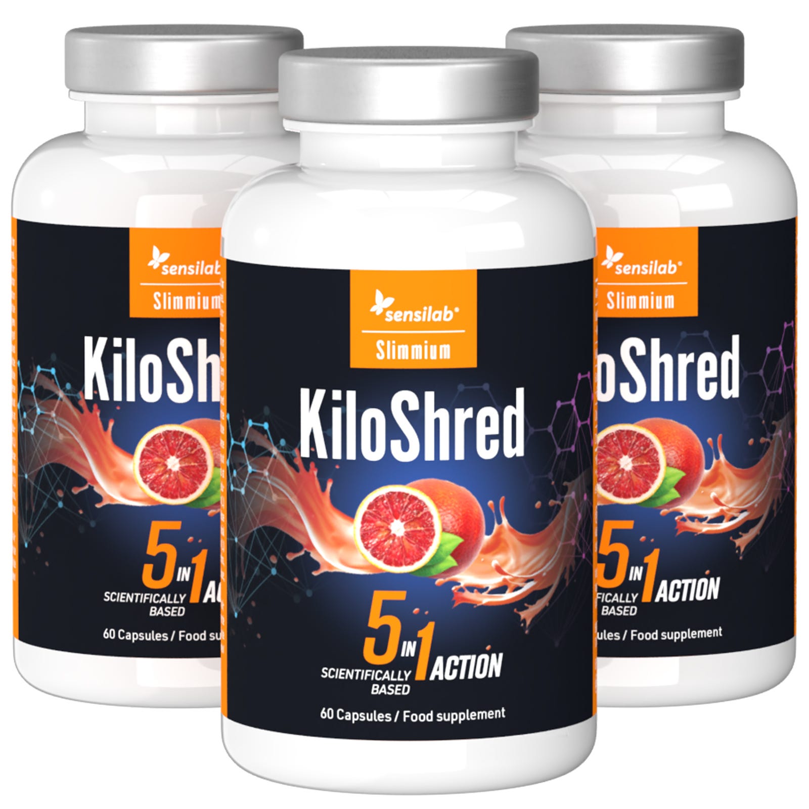 KiloShred - cápsulas adelgazantes 5 en 1, pack de 3 uds..